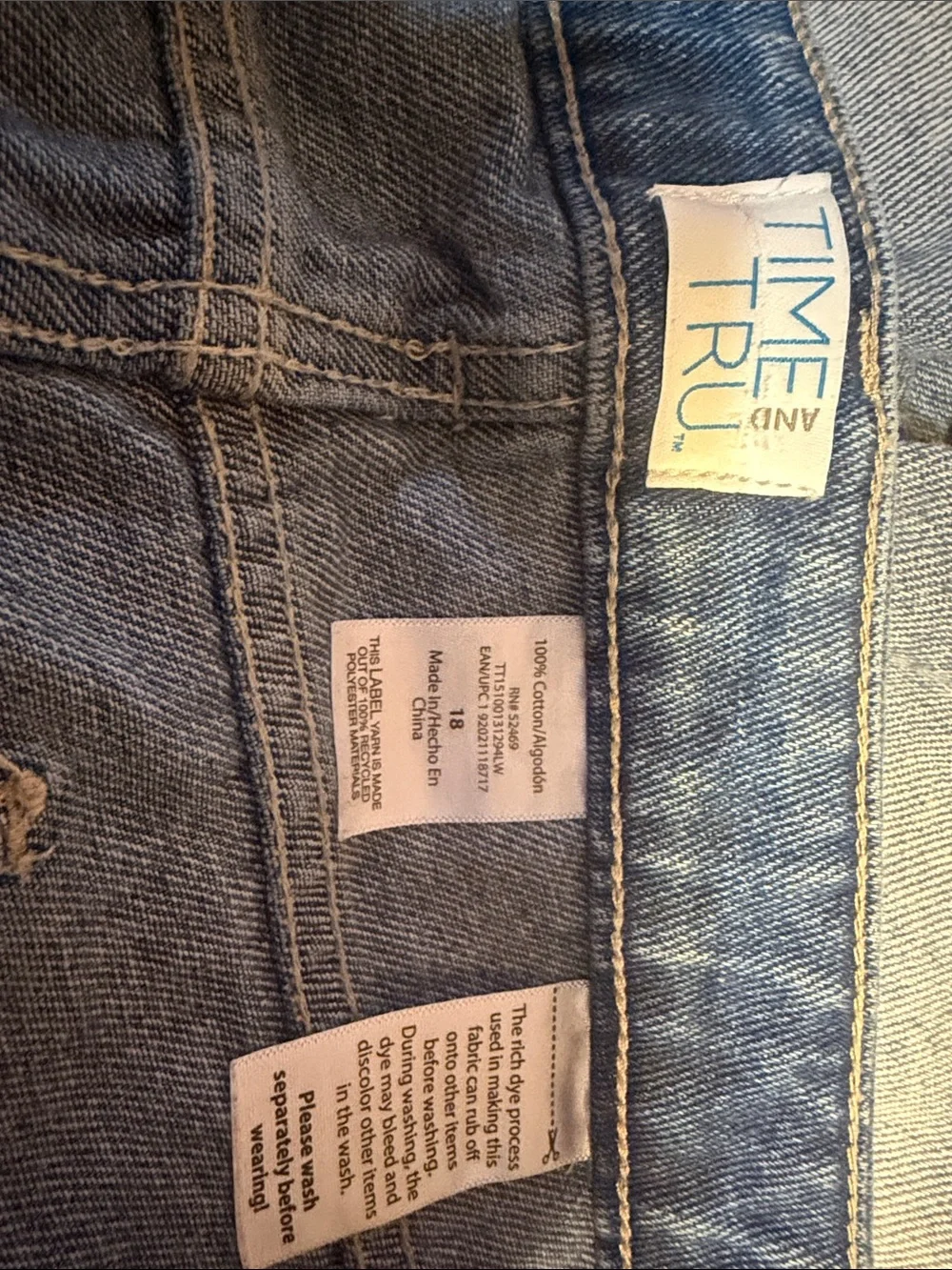 Time and Tru Light Blue Distressed Denim Cutoff Shorts